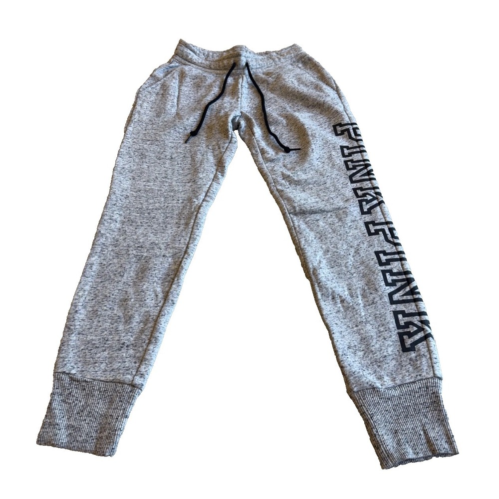 VS PINK Women's Fleece Activewear / Lounge Logo Joggers; Heathered Grey; Size XS